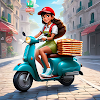 Pizza Food Delivery Boy Rider icon