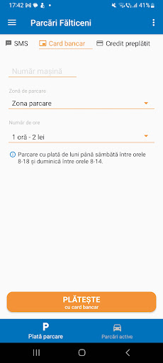 Android application Parcări Fălticeni screenshort
