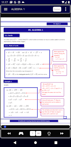 Android application Algebra 1 Pure Math screenshort