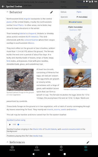 Screenshot of GoBird - Guide to Nearby Birds