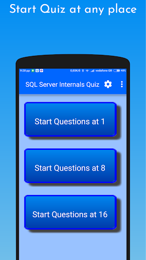 Android application SQL Server Internals Quiz Demo screenshort