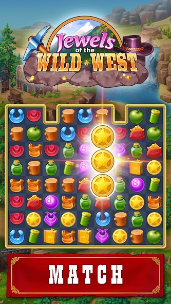 Jewels of the Wild West Match3 1.48.4800 APK + Modificación (Unlimited money) para Android