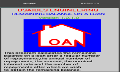 REMAINING BALANCE ON A LOAN