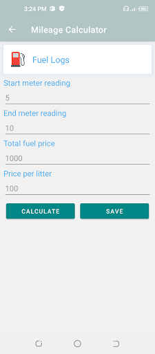 Mileage calculator-expense log Screen 3