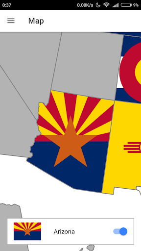 States Visited: USA tracker Screen 2