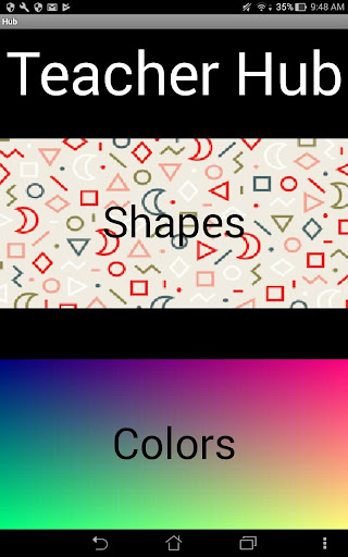 Android application Colors and Shapes screenshort