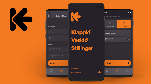 Android application Klappið screenshort