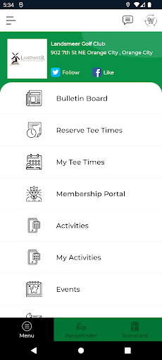 Android application Landsmeer Country Club screenshort