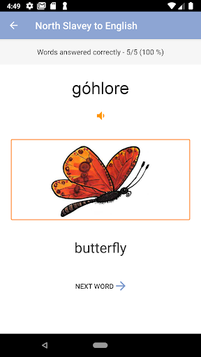 North Slavey Vocab Builder Screen 3