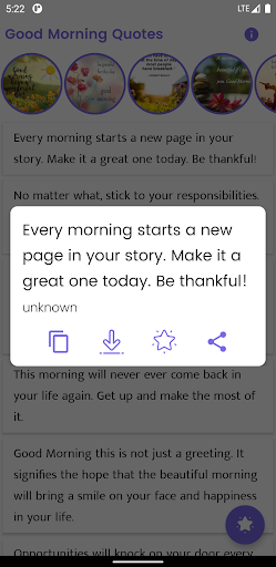 Android application Good Morning Quotes and Saying screenshort