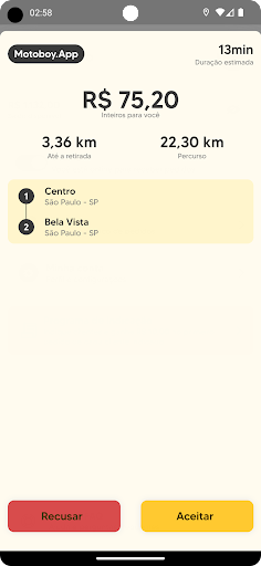 Motoboy.App - para entregador Screen 2