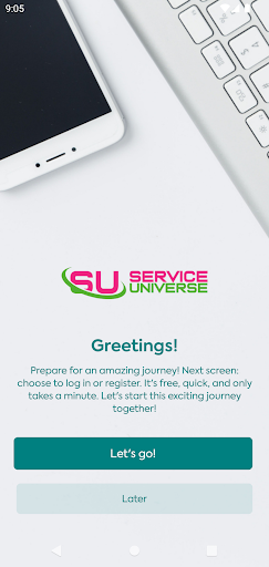 Android application Service Universe screenshort