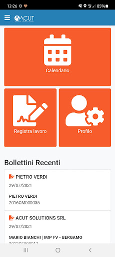 Android application AcutApp screenshort