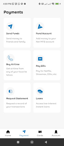 NET MFB Mobile Banking Screen 3