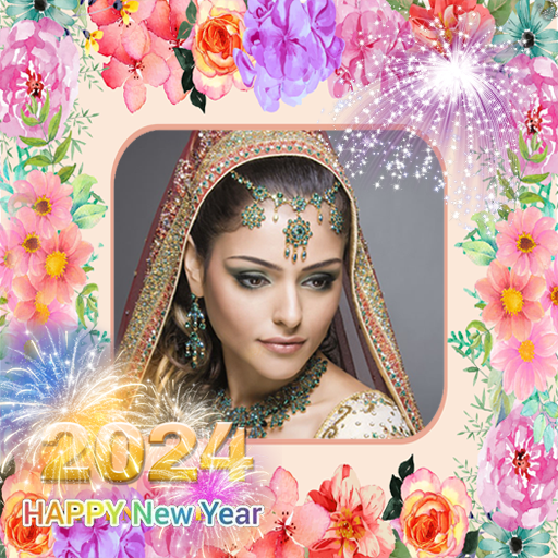 New year photo frame 2024 logo