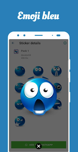 Emoji blue stickers Screenshot 3 - AppWisp.com