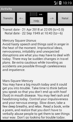 Android application Transits screenshort