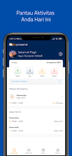 Android application Absensi Siswa - BaPresensi screenshort