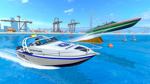 Android application Police Boat Shooting Sim Games screenshort