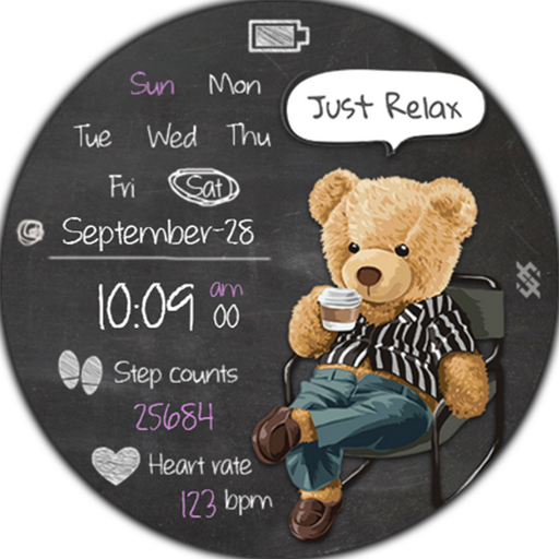 BFF6-Blackboard Art Bear Relax logo