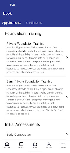 reBalance Fitness Company Screen 2