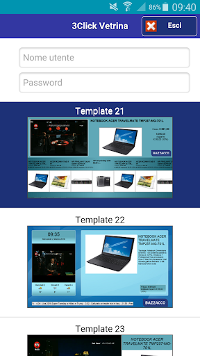 Android application 3Click Vetrina screenshort