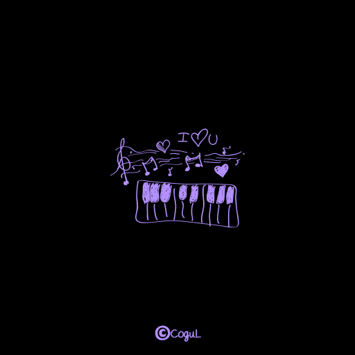 카카오톡 테마 - 사랑의 음악_다크파스텔보라 logo