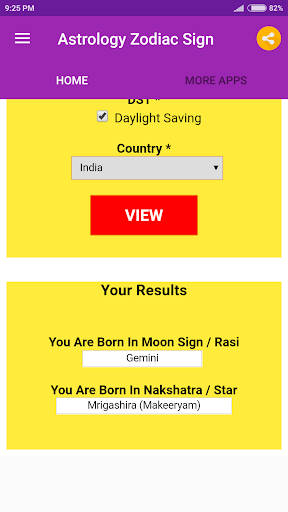 Find Zodiac Sign Screen 2