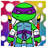 Coloring mutant ninja turtles icon