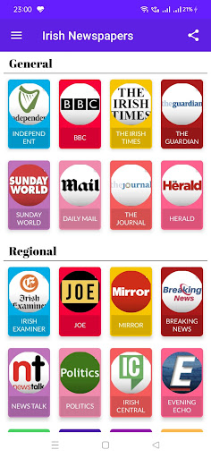 Android application Irish Newspaper(Save 75%Space) screenshort