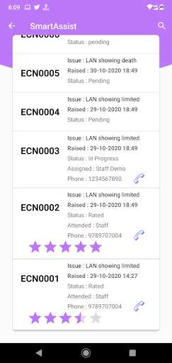 Android application Smart Assist screenshort