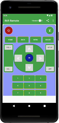 Android application Remote for R69 android TV box screenshort