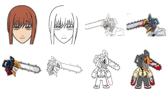 How to draw Chainsaw Man
