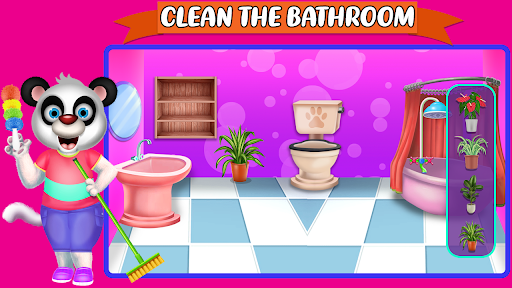 Android application Baby Panda House Cleaning Game screenshort
