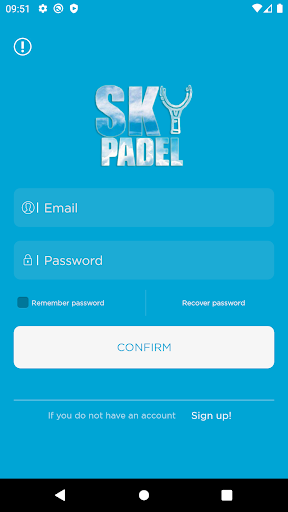 Android application SKY Padel screenshort