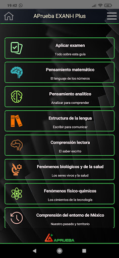 Android application EXANI-I APrueba+ screenshort