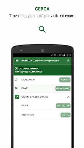 SALUTILE Prenotazioni screenshot for Android