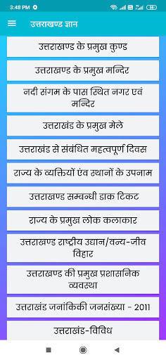 Uttarakhand District Wise Gk Screen 2