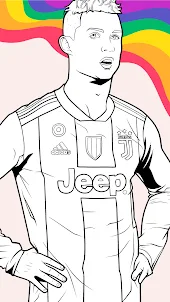 Draw Coloring Football Players
