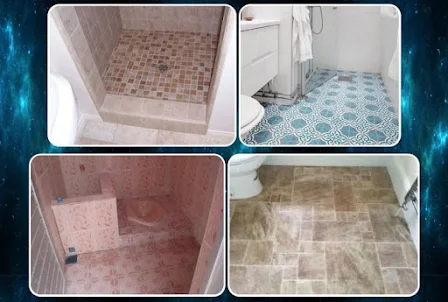 浴室の陶磁器の床の設計