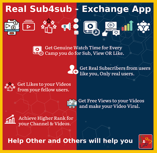 Android application Sub4Sub - RealVideoViews &Like screenshort