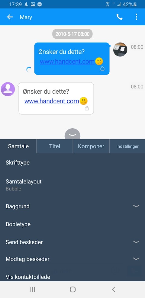 Handcent Next SMS Danish Languのおすすめ画像2