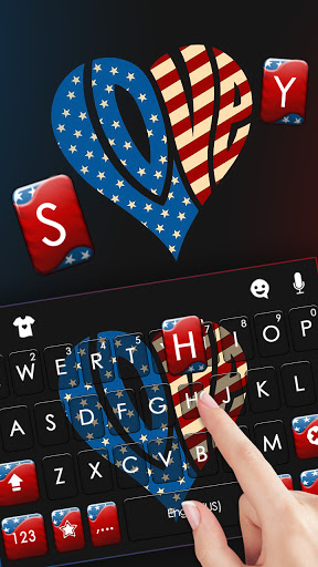 Heart USA Flag Keyboard Backgr Screen 2