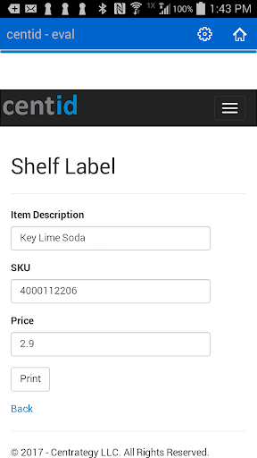 Android application centid screenshort