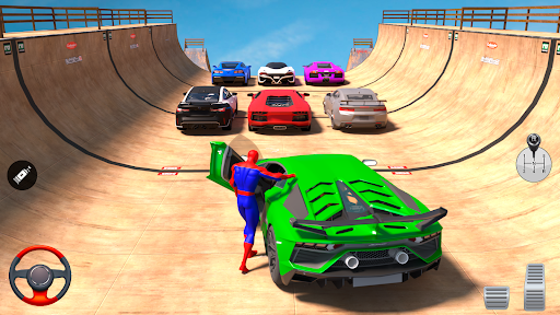 Superhero Car: Mega Ramp Games screenshot 1