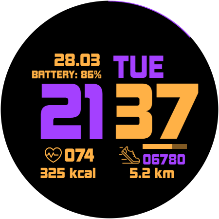 KC01 Watch Face Screen 2