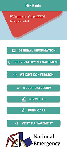 Android application Quick PEDS EMS Guide screenshort