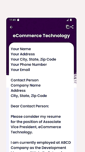 Cover Letters Examples Screen 3