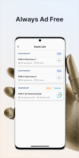 PSM Exam Simulator Screen 3