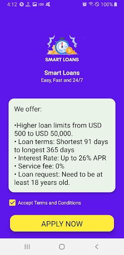Smart Loans screen 1